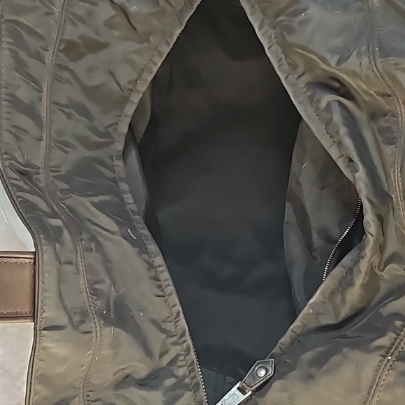 Hermès Brown Nylon Leather Strap Silver Tote Weekender Shoulder Bag Duffle Purse - Picture 7 of 12